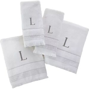 SKL Home Monogram Bath & Hand Towel 4-Piece Set, White