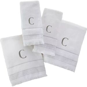 SKL Home Monogram Bath & Hand Towel 4-Piece Set, White