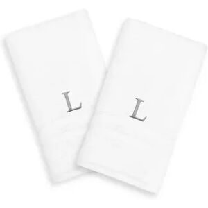 Linum Home Textiles 2-pack Silver-Tone Monogram Hand Towel, Grey