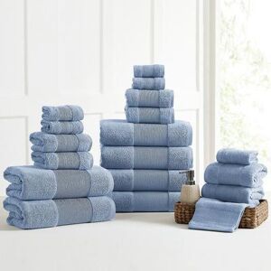 Amrapur Air Cloud 18-piece Bath Towel Set, Blue