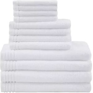 510 Design 12-piece Big Bundle Antimicrobial Cotton Bath Towel Set, White, 12 PK