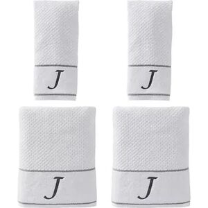 Saturday Knight, Ltd. Monogram 4-piece Bath & Hand Towel Set, White