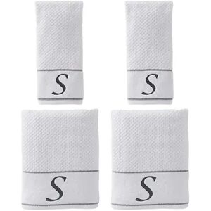 Saturday Knight, Ltd. Monogram 4-piece Bath & Hand Towel Set, White