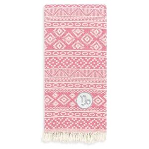 Linum Home Textiles Turkish Cotton Sea Breeze Horoscope Pestemal Beach Towel, Pink, BEACHTOWEL