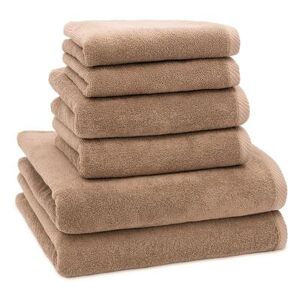 Linum Home Textiles 6-piece Turkish Cotton Ediree Bath Towel Set, Brown, 6 Pc Set