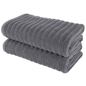 Classic Turkish Towels Genuine Cotton Soft Absorbent Brampton Bath Towels 2 Piece Set, Grey