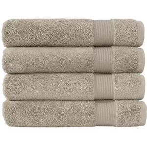 Classic Turkish Towels Genuine Cotton Soft Absorbent Amadeus Bath Towels 30x54 4 Piece Set, Lt Brown