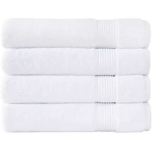 Classic Turkish Towels Genuine Cotton Soft Absorbent Amadeus Bath Towels 30x54 4 Piece Set, White