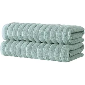 Classic Turkish Towels Genuine Cotton Soft Absorbent Brampton Bath Towels 2 Piece Set, Green