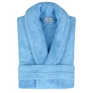 Classic Turkish Towels Shawl Collar 550 GSM Turkish Terry Cloth Robe With Pockets and Self-Tie Belt, Women's, Size: Small, Brt Blue
