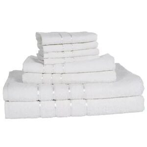 Portsmouth Home 8-piece Plush Bath Towel Set, White, 8PC SET