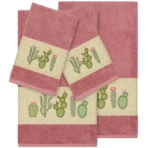 Linum Home Textiles Turkish Cotton Mila 4-piece Embellished Towel Set, Multicolor