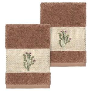 Linum Home Textiles Turkish Cotton Mila Embellished Washcloth Set, Multicolor, 4PC SET