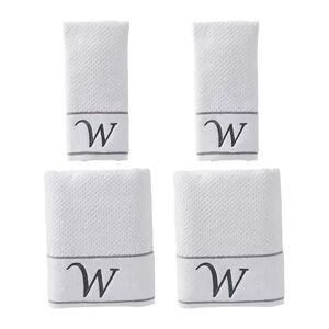 Saturday Knight, Ltd. Monogram 4-piece Bath & Hand Towel Set, White