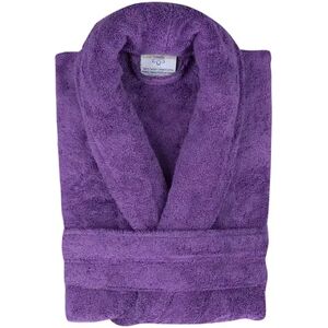 Classic Turkish Towels Shawl Collar 550 GSM Turkish Terry Cloth Robe With Pockets and Self-Tie Belt, Women's, Size: Medium, Purple