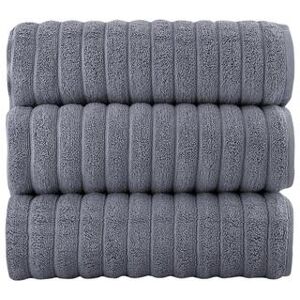 Classic Turkish Towels Genuine Cotton Soft Absorbent Brampton Bath Sheets Set of 3, Grey