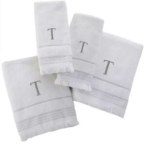 SKL Home Monogram Bath & Hand Towel 4-Piece Set, White