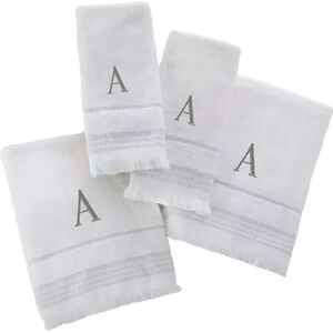 SKL Home Monogram Bath & Hand Towel 4-Piece Set, White