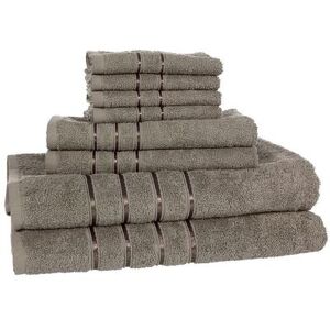 Portsmouth Home 8-piece Plush Bath Towel Set, Beig/Green, 8PC SET