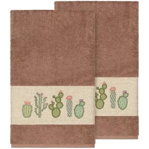 Linum Home Textiles Turkish Cotton Mila Embellished Bath Towel Set, Multicolor, 4PC SET