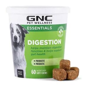 GNC Pets ESSENTIALS, Digestion, All Dog, 60-ct 2.2g Soft Chews, Multicolor