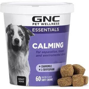 GNC Pets ESSENTIALS, Calming, All Dog, 60-ct 2.2g Soft Chews, Multicolor