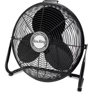 Air King 18 Inch 1/6 HP 3-Speed Indoor Industrial Open Motor Pivoting Floor Fan, Black