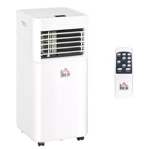HOMCOM 10000 BTU Portable Mobile Air Conditioner for Cooling Dehumidifying and Ventilating with Remote Control White, White Bla