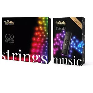Twinkly String + Music 600 LED RGB Christmas Lights with Music Syncing Device, Multicolor