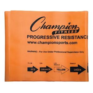 Champion Sports FB4O 4 ft. Therapy & Exercise Flat Band Orange - Light, Yellow