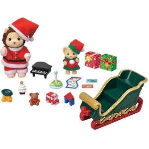 Calico Critters Mr. Lion's Winter Sleigh, Limited Edition Seasonal Holiday Set with 2 Collectible Doll Figures & Accessories, Multicolor