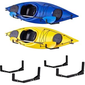 RaxGo Kayak Wall Hanger, Heavy Duty Wall Mounted Kayak Storage Rack - 2 Pairs, Grey