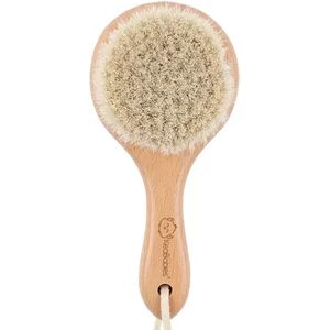 KeaBabies Baby Hair Brush, Baby Brush with Soft Goat Bristles, Cradle Cap Brush (Round), Red/Coppr