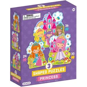 Gamewright 3-in-1 Princess Puzzles, Multicolor