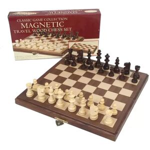 Travel Magnetic Walnut Chess Set by University Games, Multicolor