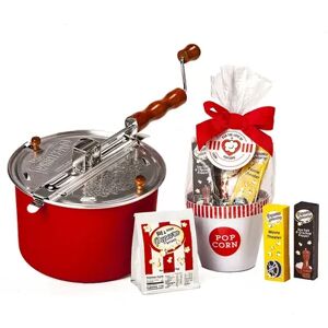 Wabash Valley Farms Whirley-Pop Popcorn Popper & For the Love of Popcorn Cello Gift Set, Multicolor