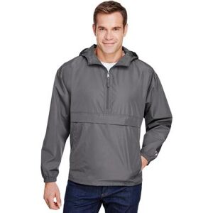 Champion CO200 Adult Packable Anorak 1/4 Zip Jacket in Graphite Grey size Medium Polyester