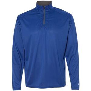 Badger Sport 4102 Men's Lightweight Long-Sleeve Quarter-Zip Performance Pullover T-Shirt size XL Polyester BG4102