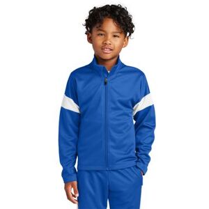 Sport-Tek YST800 Youth Travel Full-Zip Jacket in True Royal/White size Large Polyester