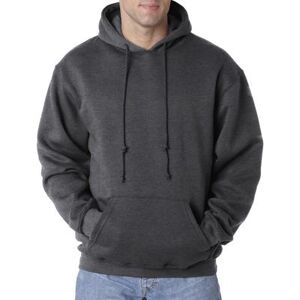 Bayside BA960 Adult 9.5 oz. 80/20 Pullover Hooded Sweatshirt in Charcoal Heather size Small 960