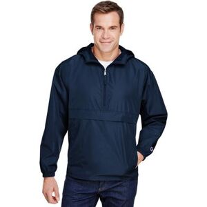 Champion CO200 Adult Packable Anorak 1/4 Zip Jacket in Navy Blue size XL Polyester