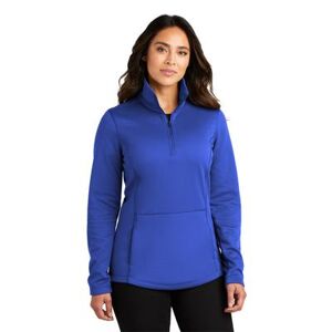 Port Authority L804 Women's Smooth Fleece 1/4-Zip T-Shirt in True Royal Blue size XL Polyester