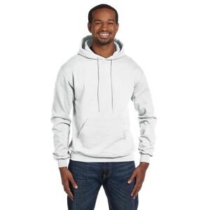 Champion S700 Adult 9 oz. Powerblend Pullover Hood T-Shirt in White size XL Cotton Polyester