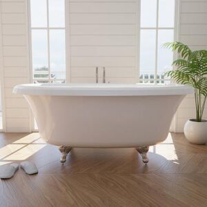 Randolph Morris Barrett 72 Inch Double Ended Clawfoot Air Massage Tub - Made in USA RM72DE0AIRBIWH-BN