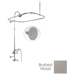 Randolph Morris 48 Inch End Mount Shower Conversion Kit with Handshower Cradle & Watering Can Shower Head RMSHOWERKIT5W-48BN