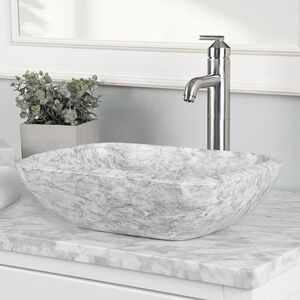 Randolph Morris Luna Cararra White Marble Vessel Bathroom Sink RMFA-161