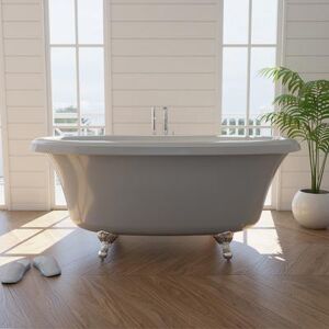 Randolph Morris Barrett 66 Inch Double Ended Clawfoot Air Massage Tub - Made in USA RM66DE0AIRLG-C