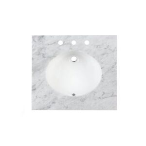 "Randolph Morris 24"" Carrara Marble Vanity Top with Oval Sink RM24-8-WH"