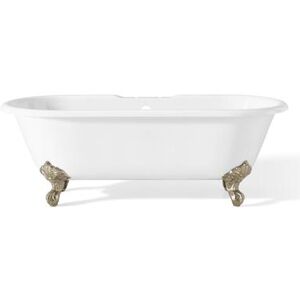 Cheviot Regal 61 Inch Double Ended Cast Iron Clawfoot Tub - Rim Faucet Drillings 2168-WW-7-PN