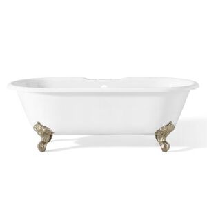 Cheviot Regal 68 Inch Double Ended Cast Iron Clawfoot Tub - Rim Faucet Drillings 2170-WW-7-PN